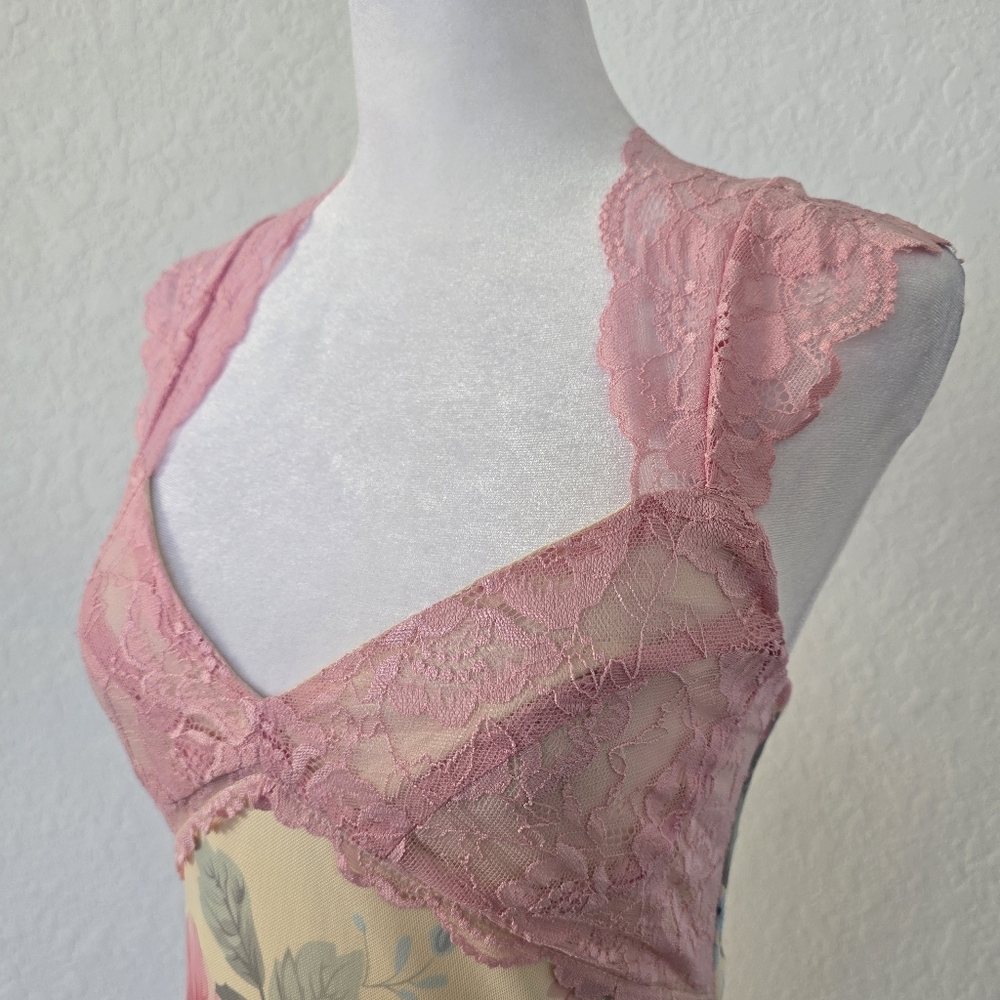 Cottagecore Floral Lace Maxi Dress Romantic Slip Dress Small - Picture 5 of 14